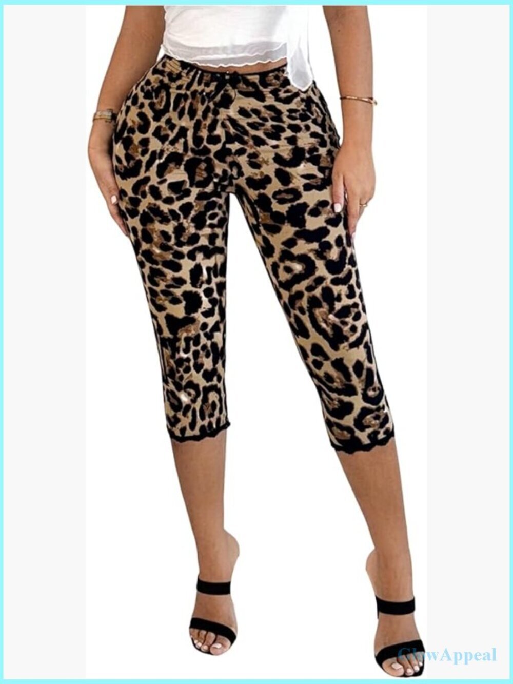 Y2k Leopard Print High Waist Skinny Capri Leggings